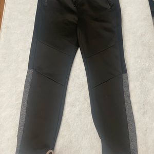 Black XL pants with gray trimming on legs and top.